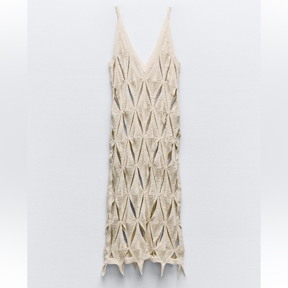 🦋 Bloggers Favorite 🦋 NWT Zara Crochet Slip Dress Size S - Picture 12 of 14